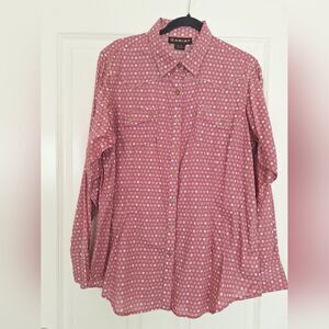 Ariat cotton‎ pink white shirt long sleeve size XL/TG